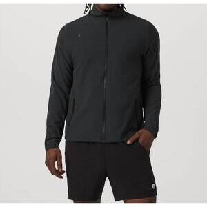 NEW VUORI venture track jacket in black linen texture